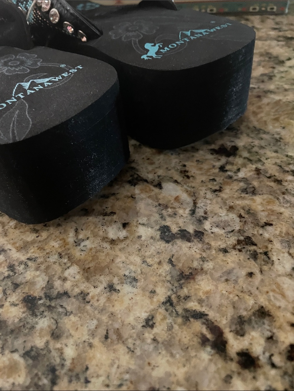 Montana West Black & Turquoise Beaded Western Thong Sandals - Picture 3 of 6